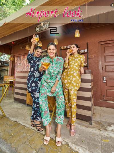 Airport Look Vol 5 By Blue Hills Fancy Digital Printed Top With Bottom Collection